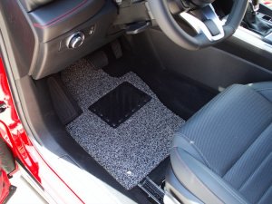Alfa Romeo Tonale Floor Mats - All Weather - Rubber Woven Carpet - Front Set - Black + Grey 